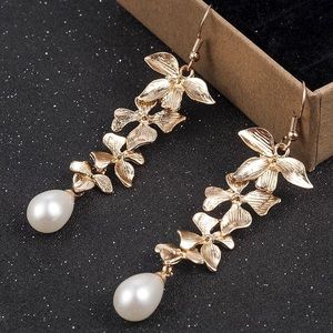 2 for $28-Trendy Golden Orchid Flower Earrings